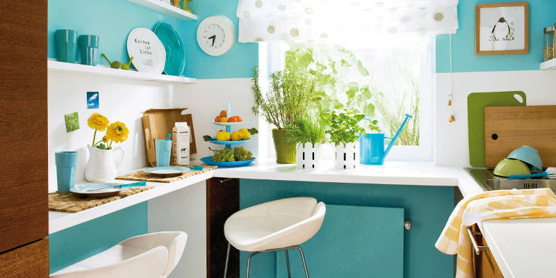 Small But Infinitely Sweet Turquoise Kitchen