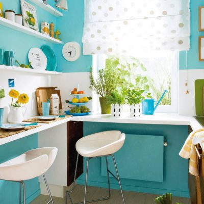 Small But Infinitely Sweet Turquoise Kitchen
