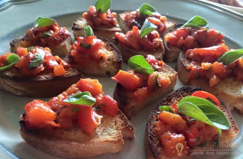 Bruschetta With Roasted Peppers
